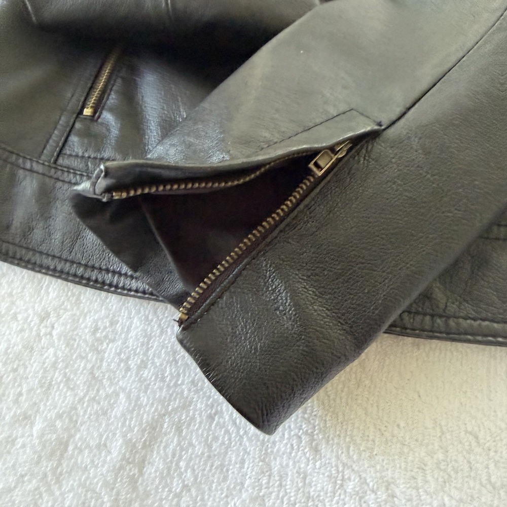 Y2k Vintage Rampage 100% Leather Jacket Size Medium Black Moto Chic Biker Baddie - Picture 16 of 16